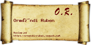 Ormándi Ruben névjegykártya
